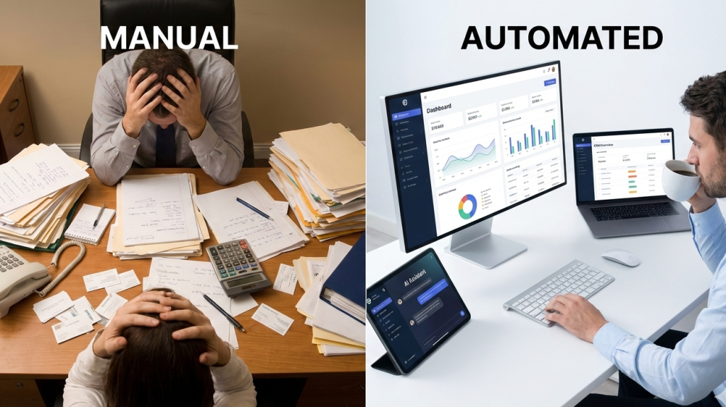 Comparison of manual prospecting versus AI-automated lead generation